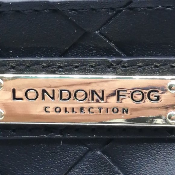 London Fog Womens Wristlet Organizer Wallet Danica Black‎ Woven Double Zip NEW - Picture 6 of 8